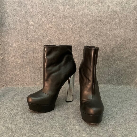 Topshop Women's Leather Side Zip Booties Platform Ankle Boots - Picture 6 of 15